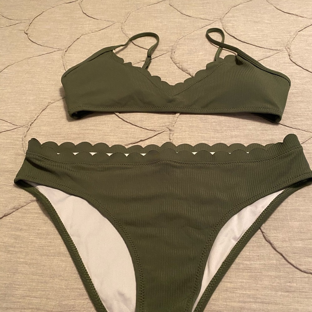 Olive green swimsuit